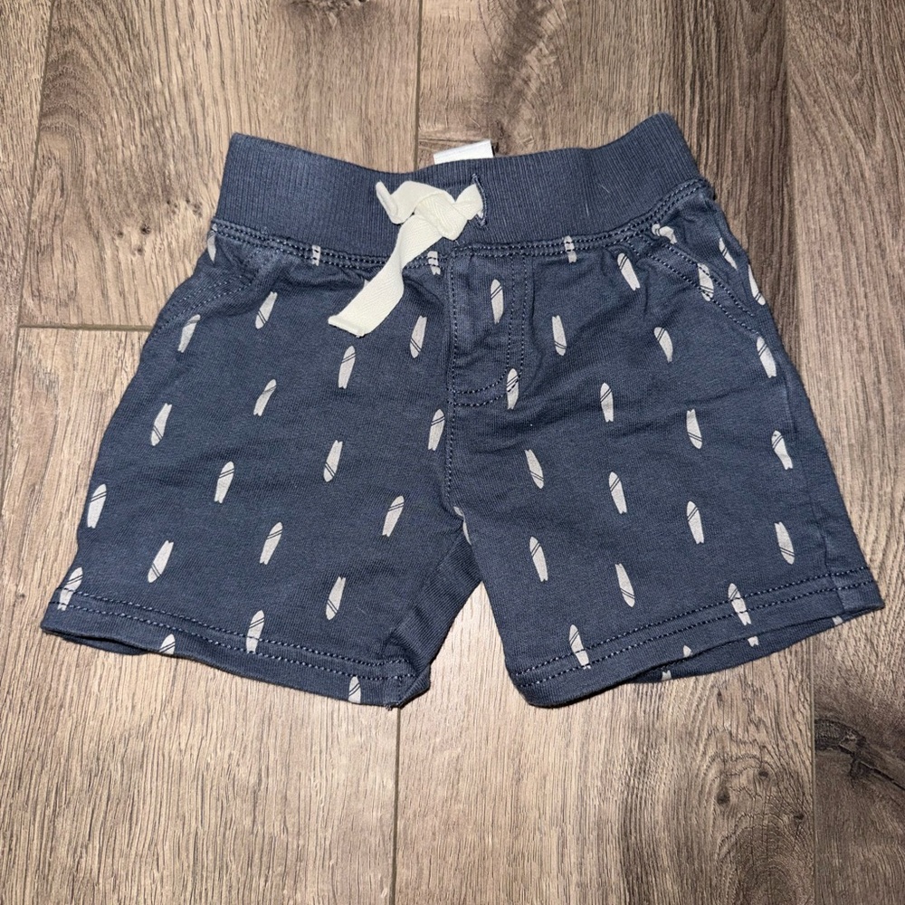Carter's Blue Feather Pattern Kids Shorts